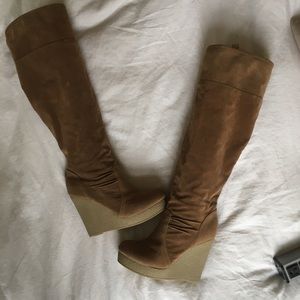 Suede Wedge Boots